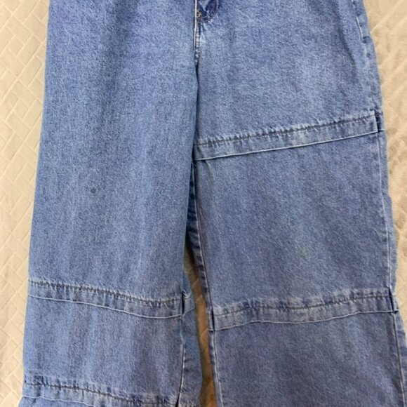 Forever 21 Womens 28 Denim Jeans Blue Wide Leg High Rise Light Wash Stretch - Picture 3 of 15